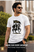 UMAR LOOKS Warrior Heritage Premium Graphic T-Shirt for Men | Casual Round Neck Cotton Tee.