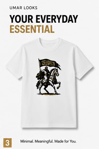 UMAR LOOKS Warrior Heritage Premium Graphic T-Shirt for Men | Casual Round Neck Cotton Tee.