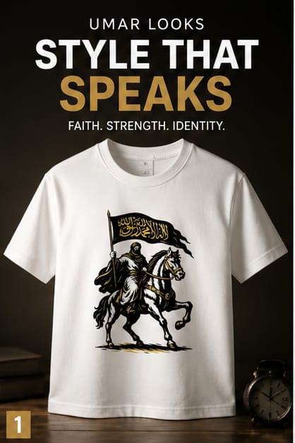 UMAR LOOKS Warrior Heritage Premium Graphic T-Shirt for Men | Casual Round Neck Cotton Tee.